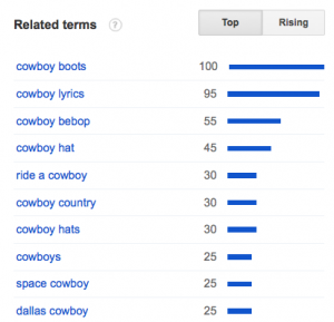 Phrases related to cowboy search