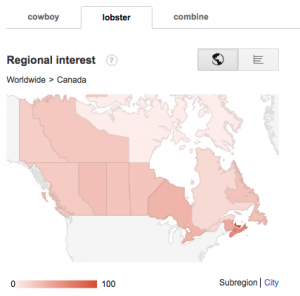 Lobster Keyword Search interest in Canada