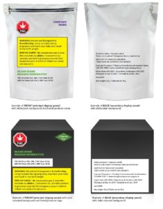 Examples of proper cannabis packaging according to Health Canada