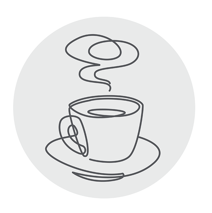 Illustration of a hot cup of coffee