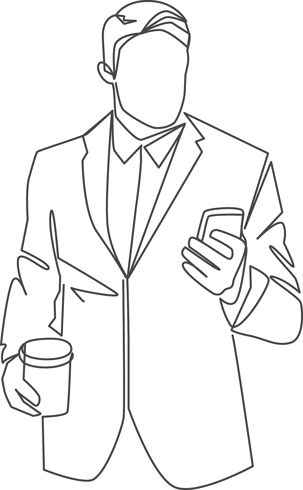 Illustration of a man checking his phone