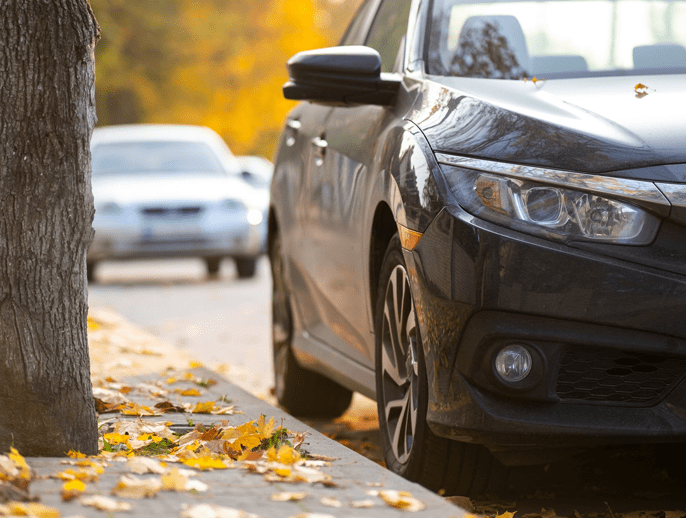 Car parked by a curb